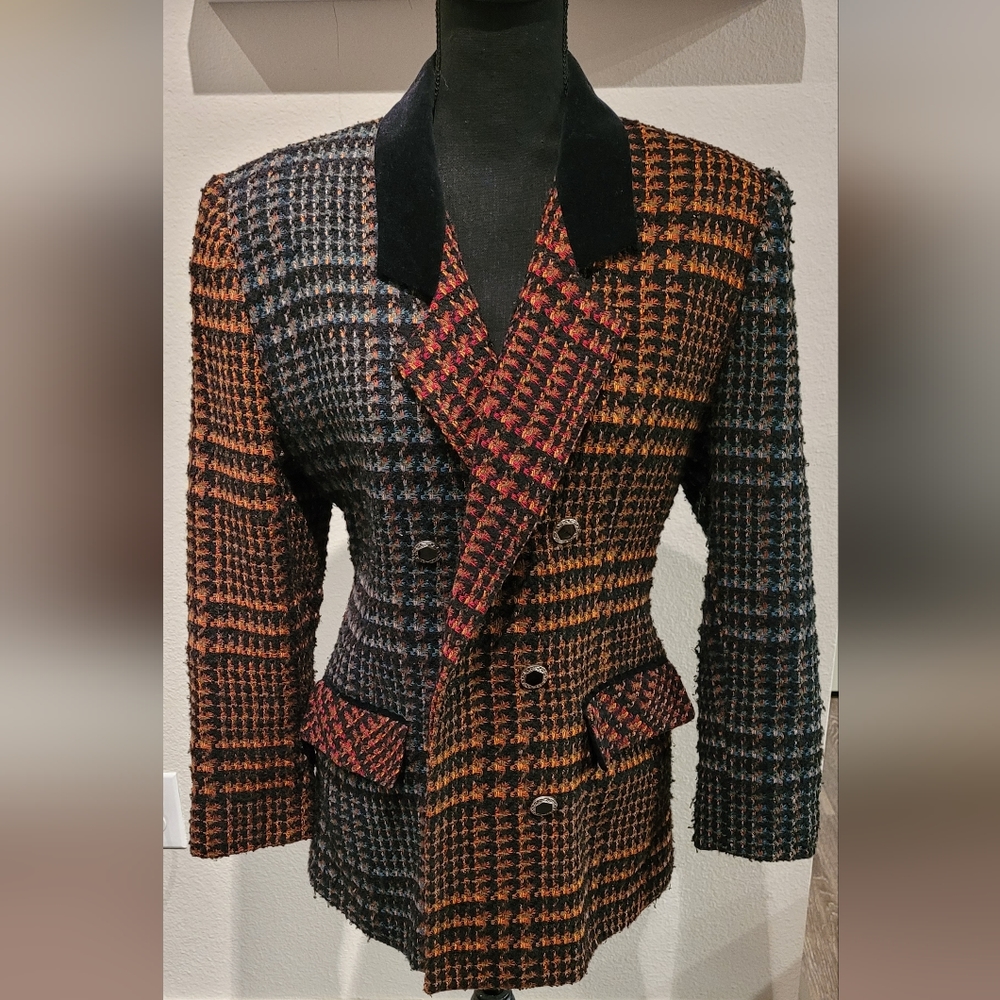 Multi-Colored Wool Blend Jacket